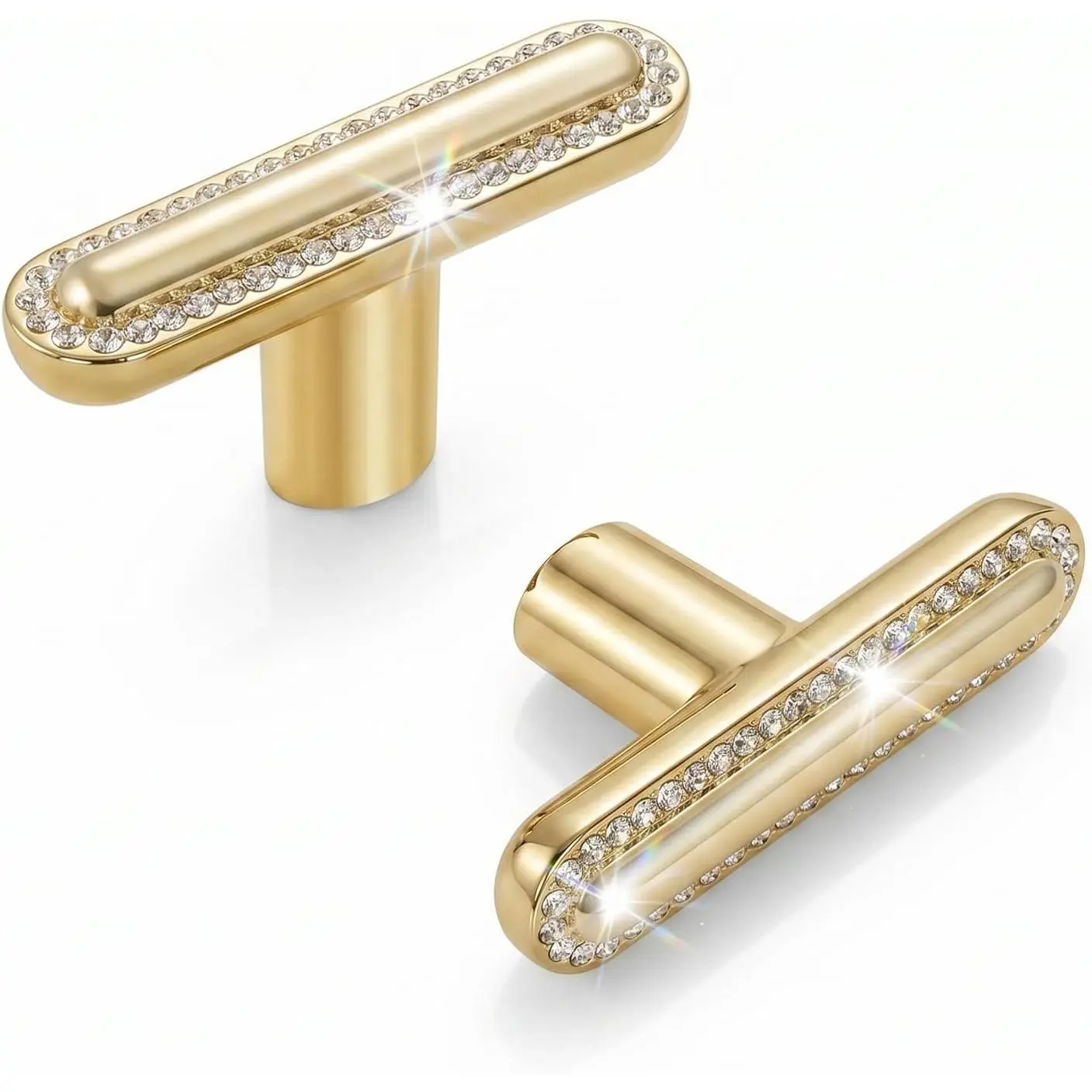 4 Pack  Drawer  Knobs Decorative Cabinet Rhinestone Pulls | Dressers, Vanities, Glam Furniture Upgrade, Durable Zinc Alloy Build, Decorative Pulls for Glam Decor, Comfortable Grip