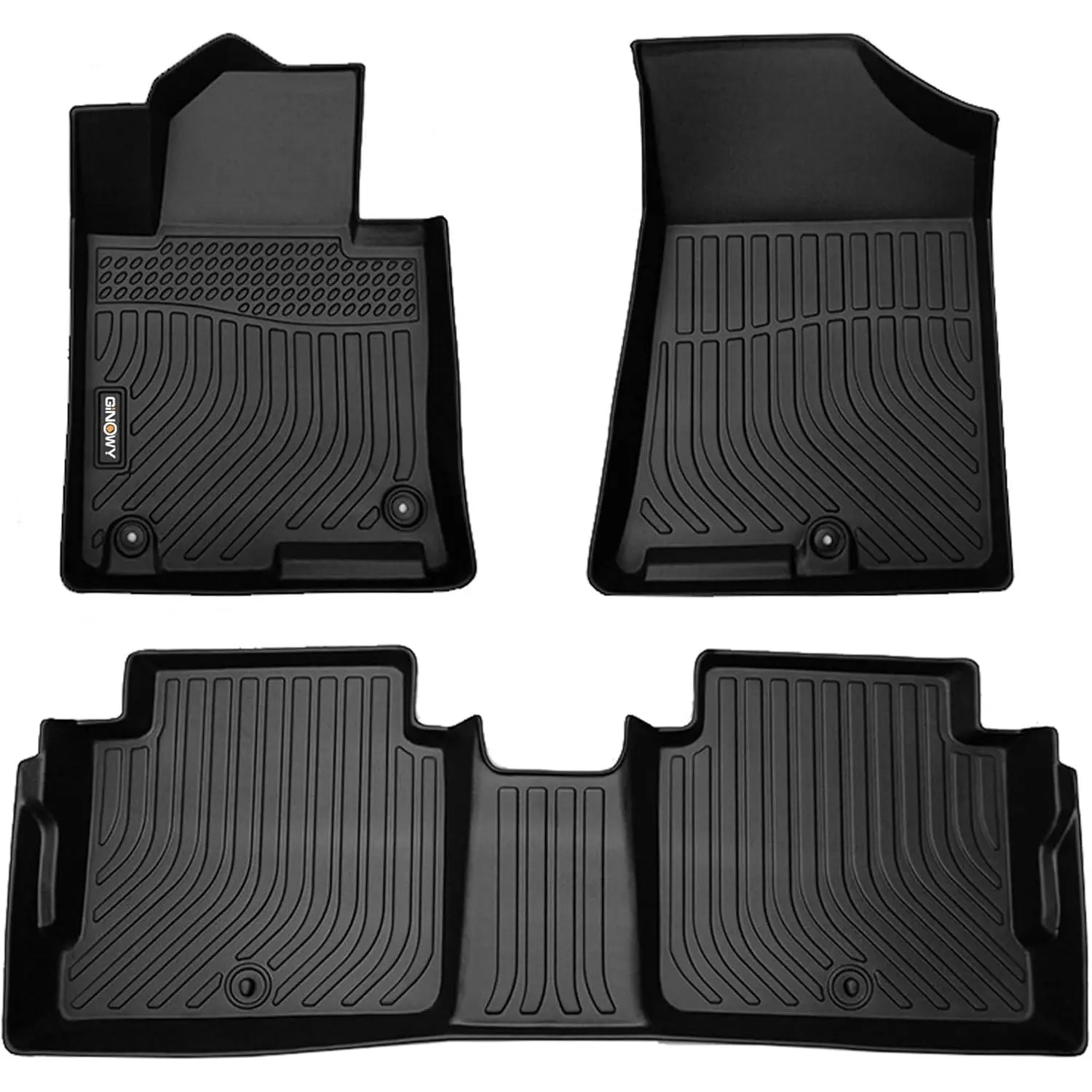 GINOWY-Floor Mats for Kia Optima 2016-2020 & for Hyundai Sonata 2015-2019, TPE All Weather Car Floor Mats Rubber Floor Liners for Kia Optima Accessories