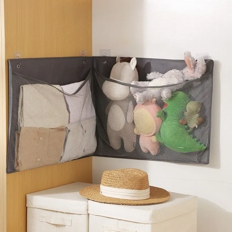 Large Foldable Wall Hanging Mesh Storage Bag, Multi-Purpose Household Mesh Organizer Net for Toys, Clothes & Daily Sundries