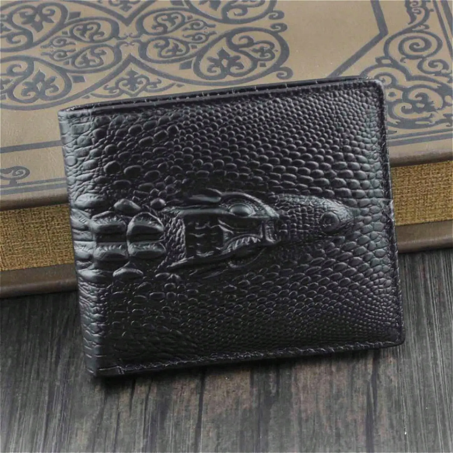 Black Head Real Leather Men Bifold Slim Coin bill Wallet Purse Stylish And Practical