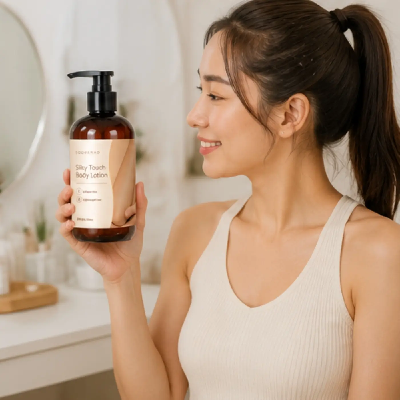 Silky Touch Body Lotion, softens skin, lightweight feel, for body, 300g/10.58oz