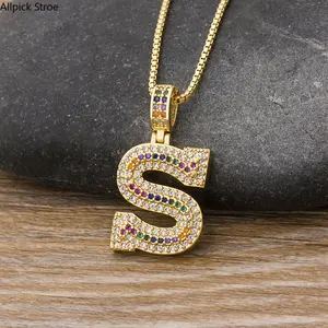 Personalized Crown Initial Necklace for Women Men, White Cubic Zirconia A-Z Letter Pendant, Sparkly Adjustable Charm Jewelry Birthday Gift