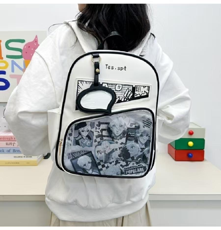 Y2k Anime Ita Backpacks Girls Transparent Bag Students DIY Display Schoolbag Cute Large Capacity Rucksack Casual Travel Knapsack