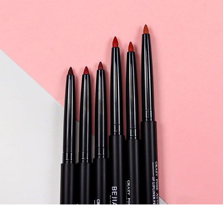 Overline Your Lips Like a Pro Flame-Shaped Automatic Lip Liner, Matte Red Bean Shade, Retractable, No Sharpening, Blurs & Fills, Kiss-Proof | #LipLiner