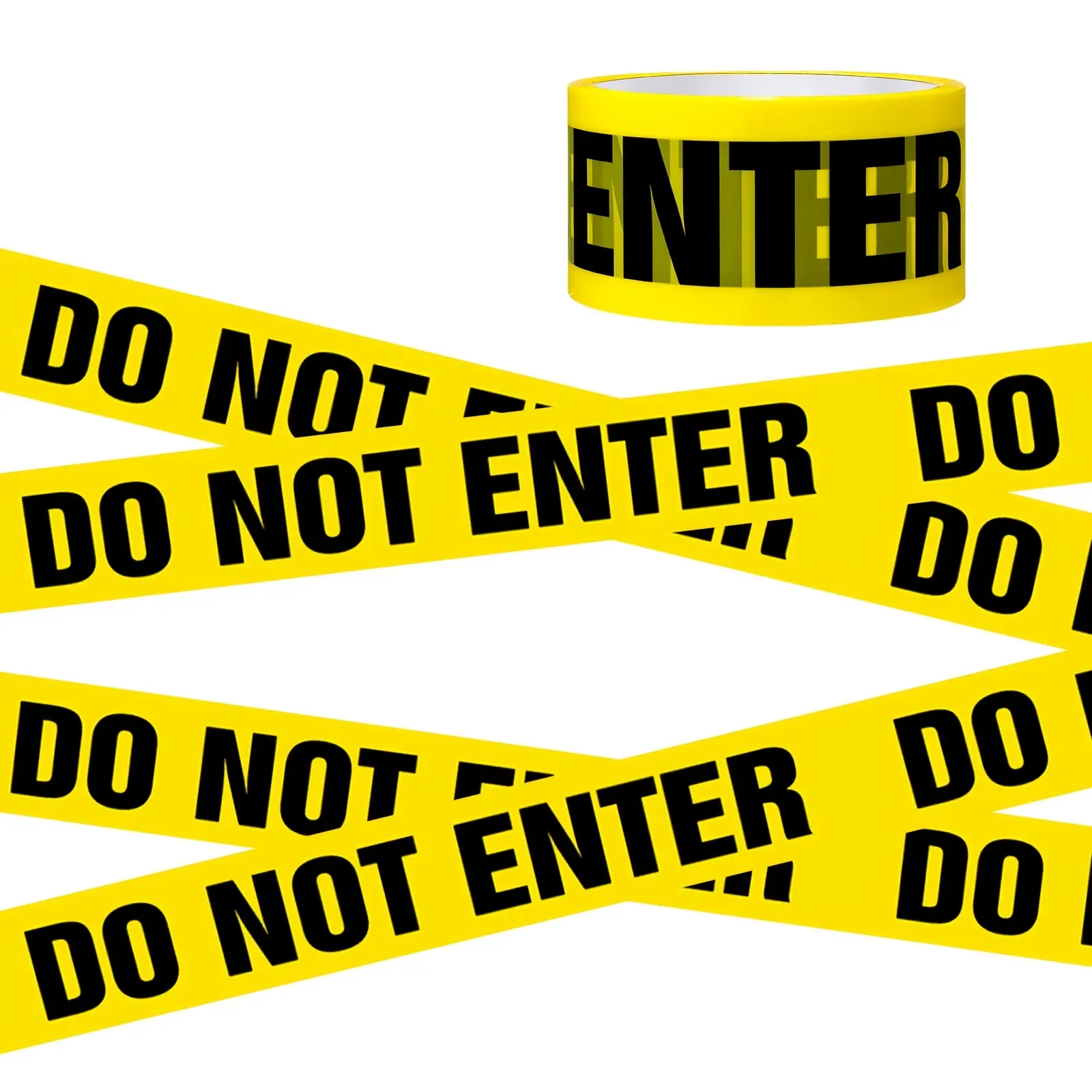 1pc Yellow Warning Tape, DO NOT ENTER Tape Adhesive Barricade Safety Tapes with Bold Black Font Text, Maximum Readability for Workplace Danger Areas Halloween Decorate - 984.25inch X 1.89inch
