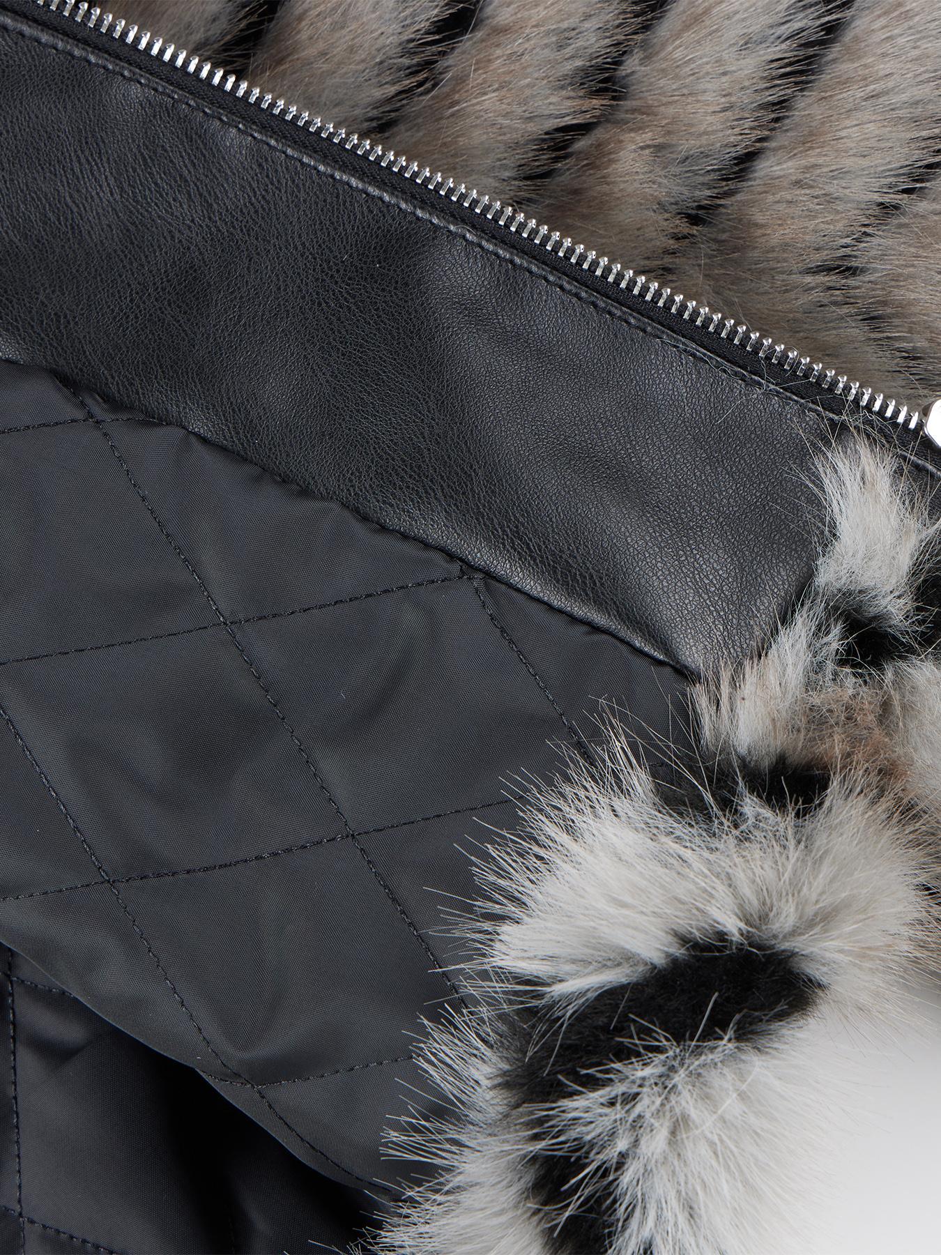 Women's Faux Fur Coat, Fall & Winter Casual Outerwear, Short Woven Fabric, Moderate Thickening, Trendy Striped Patchwork Design