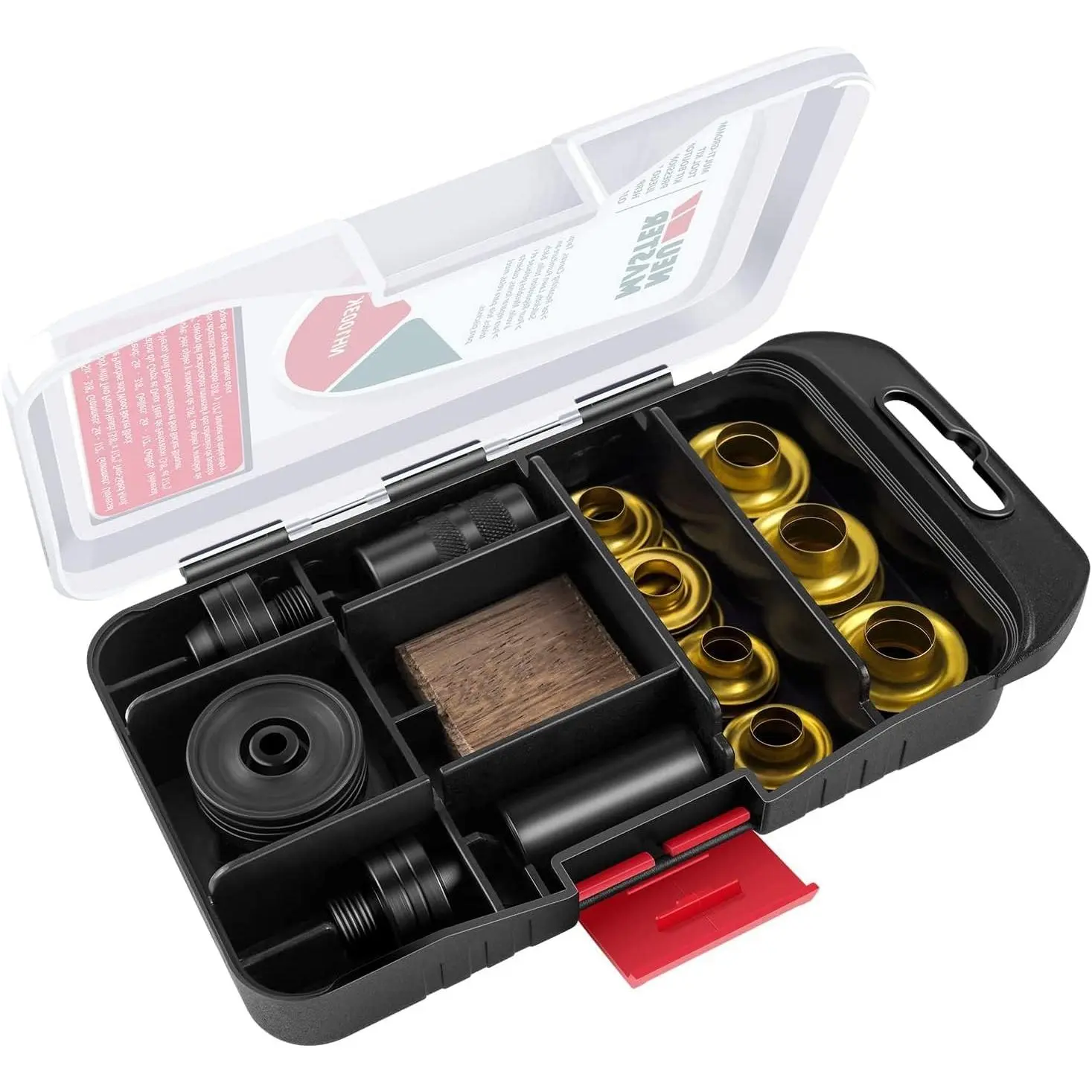 Grommet Tool Kit, 3/8" & 1/2" Brass Grommet with Eyelet Tool Kit | Rust Proof Solid Brass Grommets, Storage Box, Grommet Tool for Tarps, Leather, Banners, Flag, Ring, Tents, Canvas, Fabric