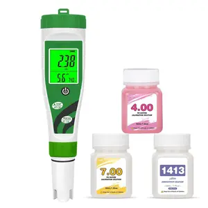 Hydroponic pH EC Meter, Water pH TDS PPM Meter with Simultaneous Display for Reservoir Nutrient Solution, pH EC Meter for Water Hydroponic DWC System Setup, Measure Conductivity for Aquaponics