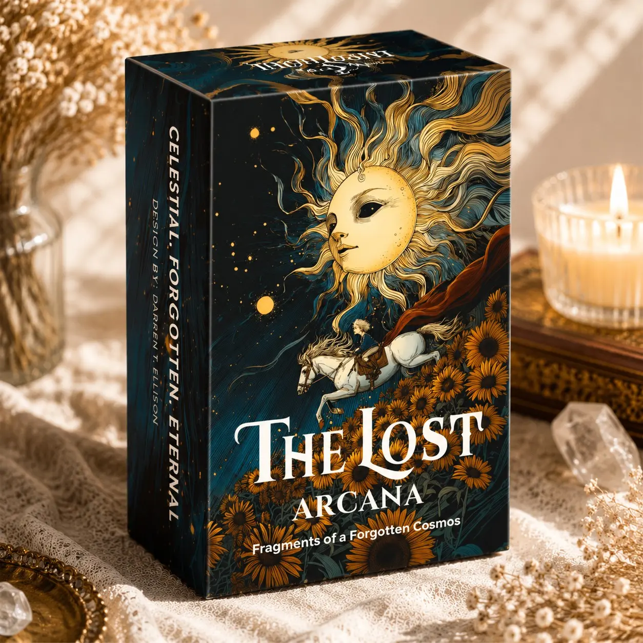 78 Tarot Cards, 13x8 Cm, The Lost Arcana Tarot Deck, Includes Celestial Symbols, Ancient Powers, Sacred Mystery Card Game Sets, with Paper Manual