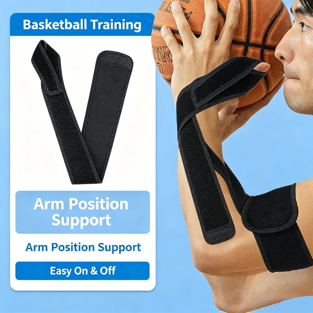 1PC Adjustable Basketball Shot Trainer Straps,Neoprene Shooting Posture Aid,Finger Sleeve Hand Form Bandage for Basketball Players
