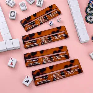 4 Piece Mahjong Line Reader with Rule Reminder, Acrylic Transparent Card Tool, 2x6 Size, Ideal for American Mahjong Accessories