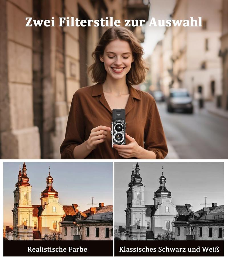 CHUZHAO Digital Camera Retro, Portable TLR Style -Lens Camera, 12MP Autofocus 1080P FHD Point and Shoot Pocket Vlogging Retro Digital Cameras with16 GB Card for Beginners Teens Boys Girls CHUZHAO Digital Camera Retro, Portable TLR Style -Lens Camera, 12MP Autofocus 1080P FHD Point and Shoot Pocket Vlogging Retro Digital Cameras with16 GB Card for Beginners Teens Boys Girls