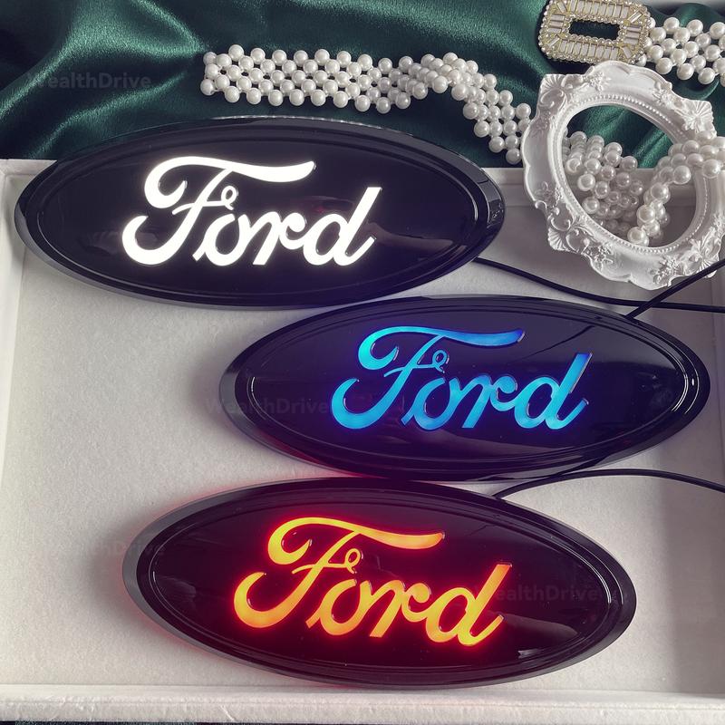 For Ford F150 Raptor Edge Explorer Grille Emblem LED Car Emblem Light Rear Light Car Emblem Car Accessories Car Stuff Truck Accessories Truck Stuff Car Decor Trim Lights