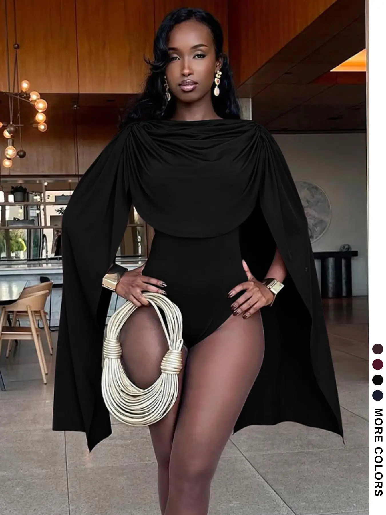 Women's Solid Color Long Sleeve  Snap Closure Crotch Bodysuit, Elegant Chic Fashion Casual Bodycon Bodysuit for Daily Outdoor Wear, Women Clothing for All Seasons
