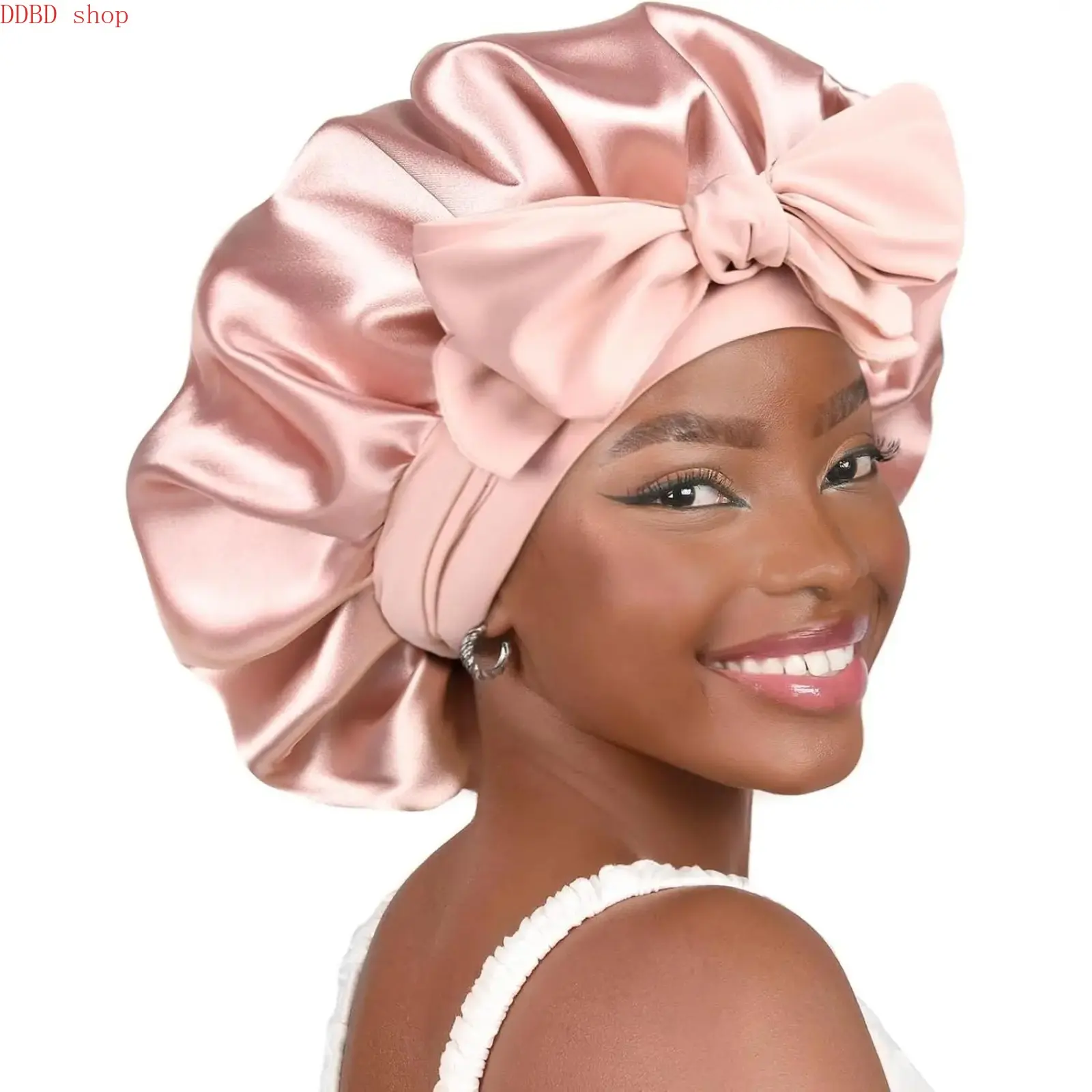 Women's Adjustable Double-Layer Silk Satin Bonnet for Sleeping, Haircare, Heatless Frizz Prevention, Friction Reduction, Natural Curly Hair, Elastic Fit, Ideal Gift for Mum, Silk Bonnets Headbands
