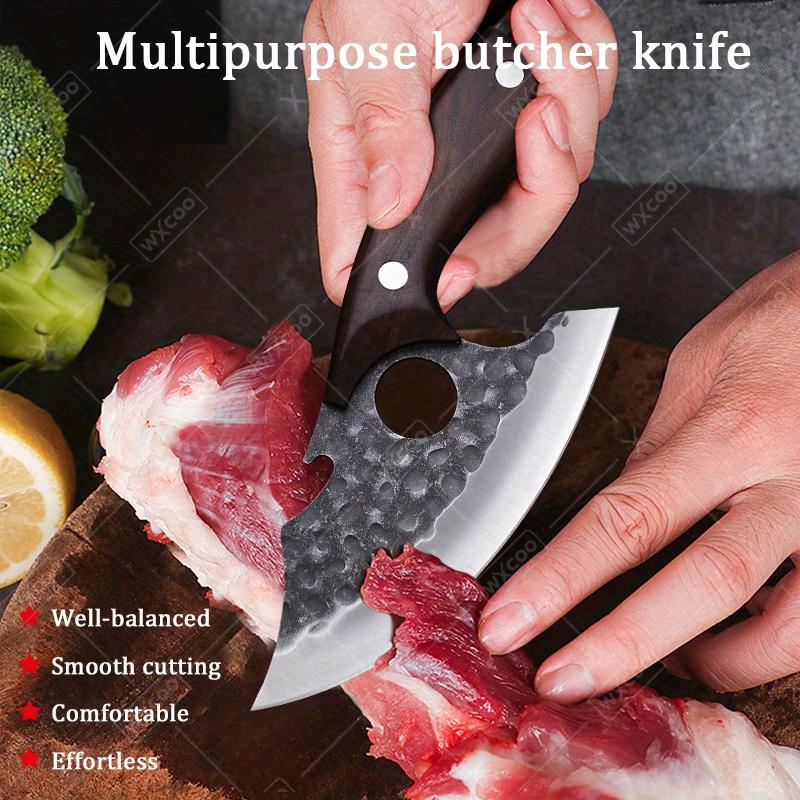2025 New Mini Meat Cutting Multi-functional Small Scimitar Outdoor Camping Barbecue Portable Division of Small Fish Ring Scimitar Slaughter Bone Cutting Knife