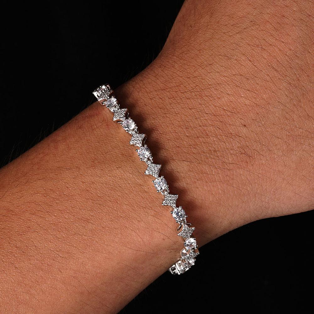 Premium Luxury Star Tennis 6MM Bracelet Hip Hop Zirconia Tennis Bracelet for Girl Boys Friends Jewelry Gift