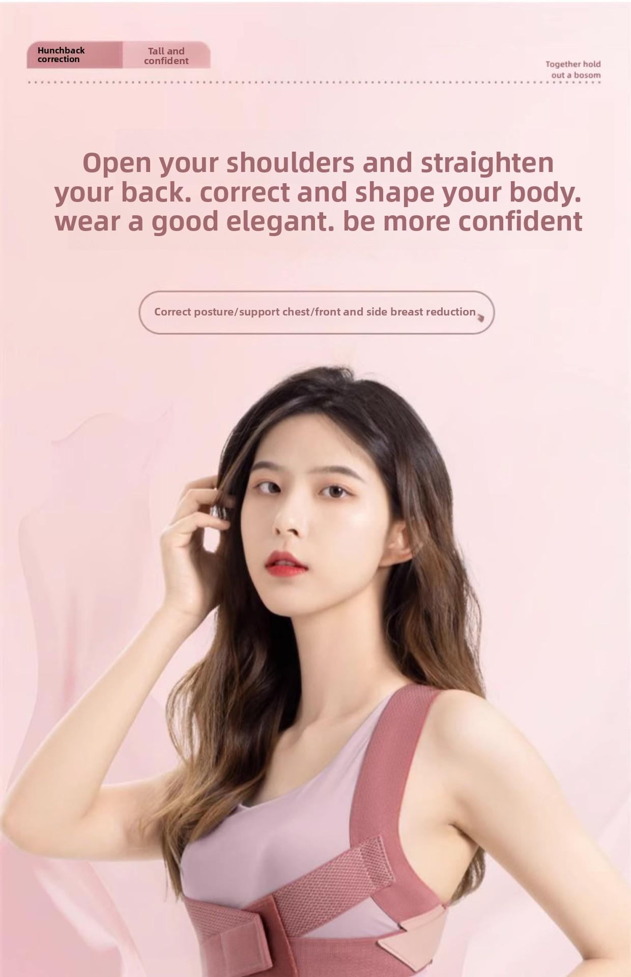 Anti-Hunchback Correction Belt for Adult Women, Invisible Posture Corrector, Corrects Body Posture, Opens Shoulders, Beautifies Back, Straightens Waist, Anti-Hunchback Device