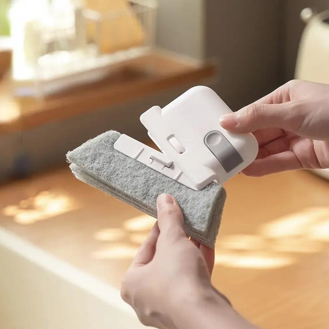 Grey Window Groove Cleaning Brush, 1 Count Portable Handheld Window Track Cleaning Brush, Multifunctional Cleaner Tools for Door Gap Track, Household Essentials, House Cleaning Tools, Household Items, Versatile Cleaning Tool, Window Cleaning Kit