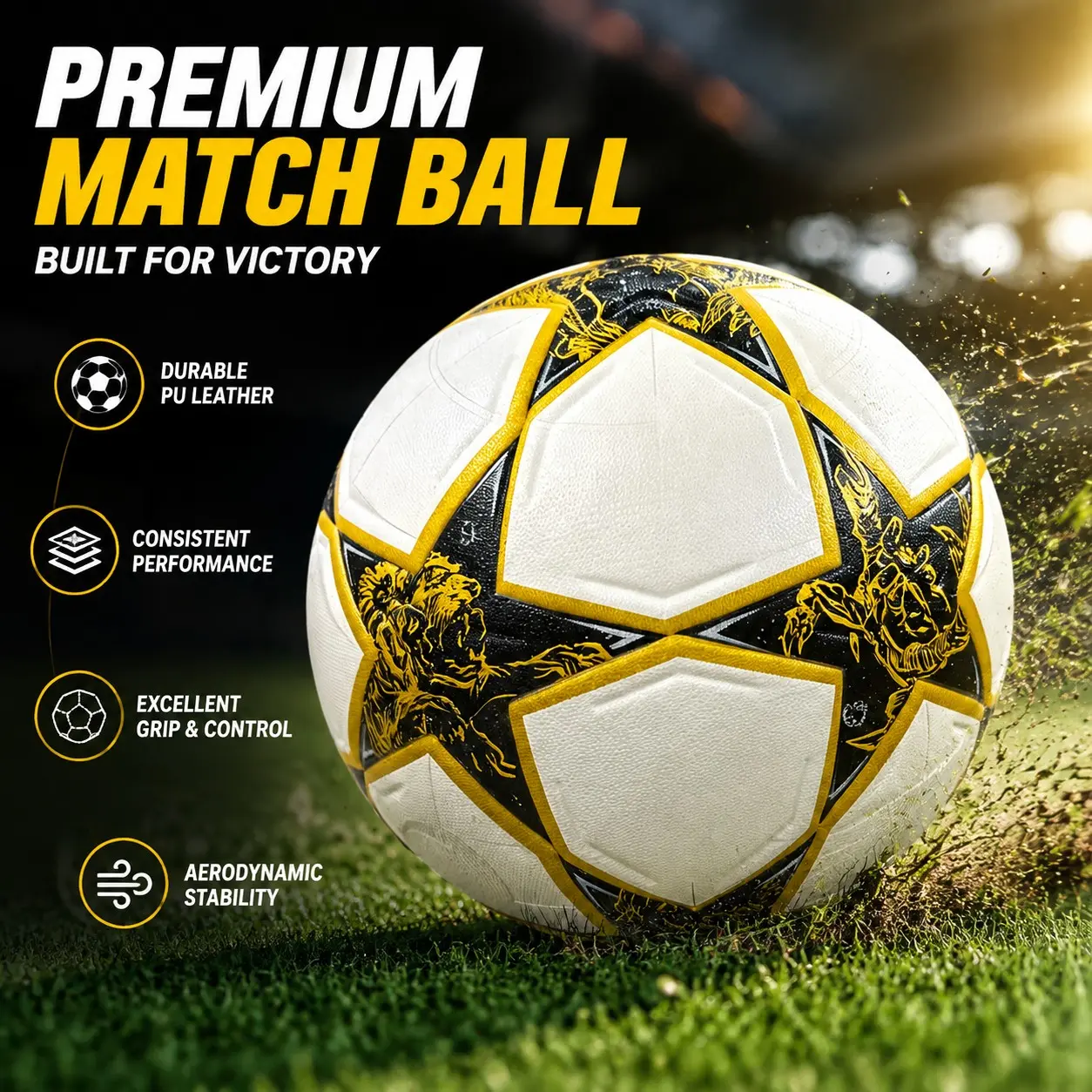 Durable Anti-Slip Seamless Soccer Ball, Official Size 5, PU Material Thermally Bonded, Ideal Gift for Families and Football Enthusiasts