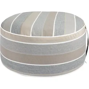 FUNHOME Inflatable Ottoman Stool D20xH9,Portable Round Pouf for Indoor/Outdoor Use,Foot Rest or Seating for Kids&Adults,Ideal for Camping or Home(Gray Stripe)