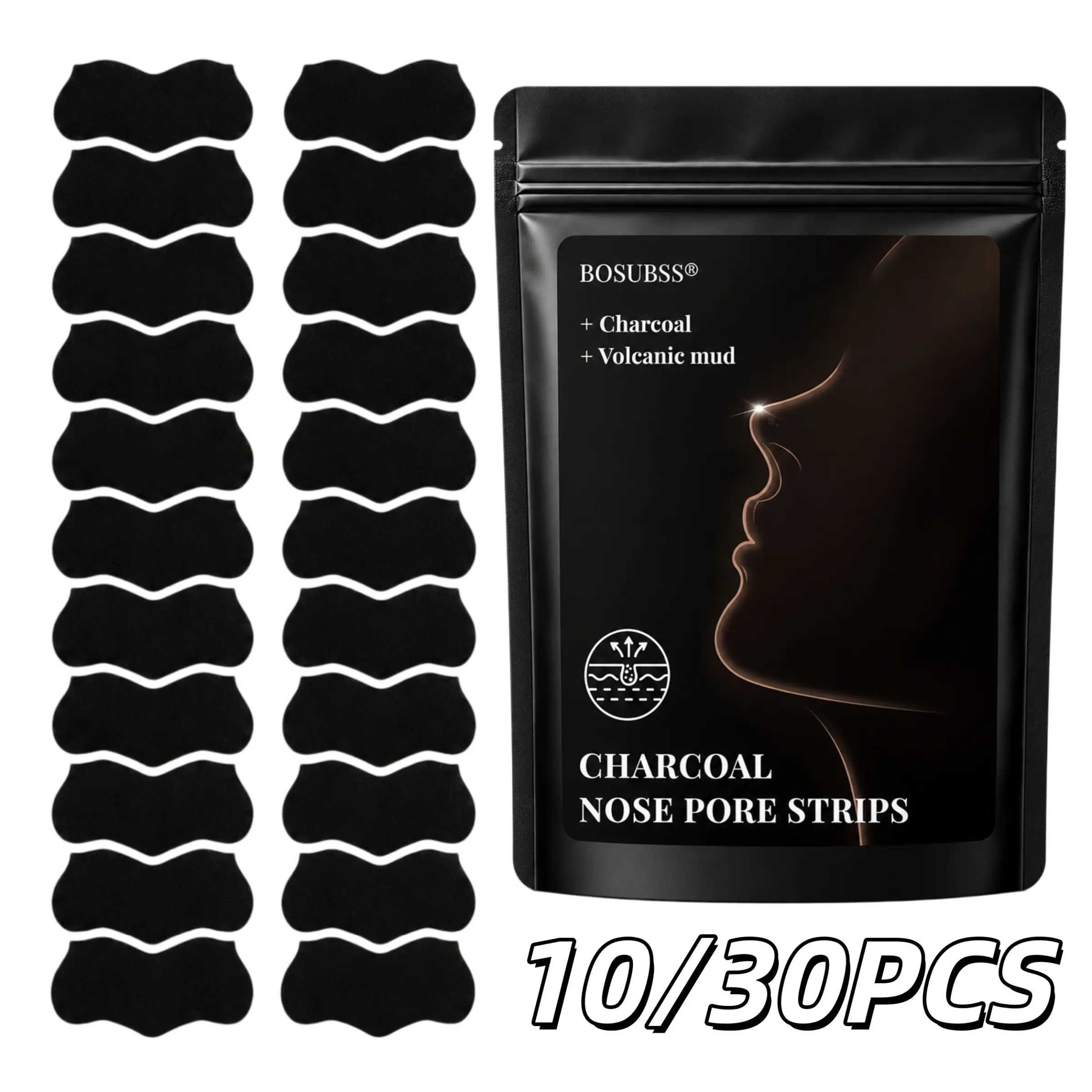 Deep Cleansing Nose Strips, Hypoallergenic Rosemary Scented, Unisex Adult Facial Pore Cleansing Patches, 20/30cs, Nose Mask Stickers