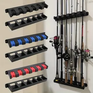 Wall Mounted Abs Fishing Rod Holder, Easy Install High Density Foam, Fishing Pole Storage Rack, Garage Sports Equipment Organizer