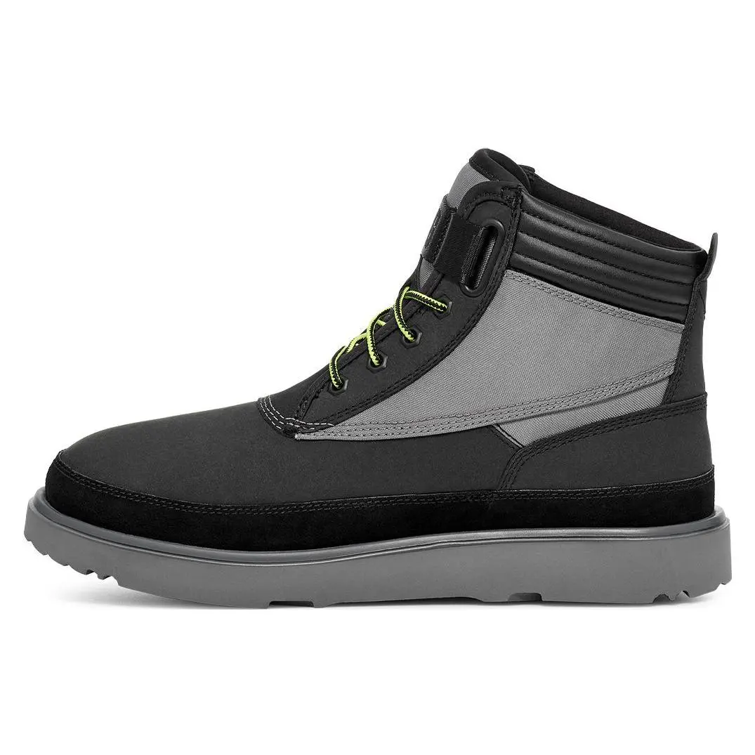 UGG Highland Leather Round Toe Buckle High Top Sneakers 1143985-BLK, Casual Wear, Solid