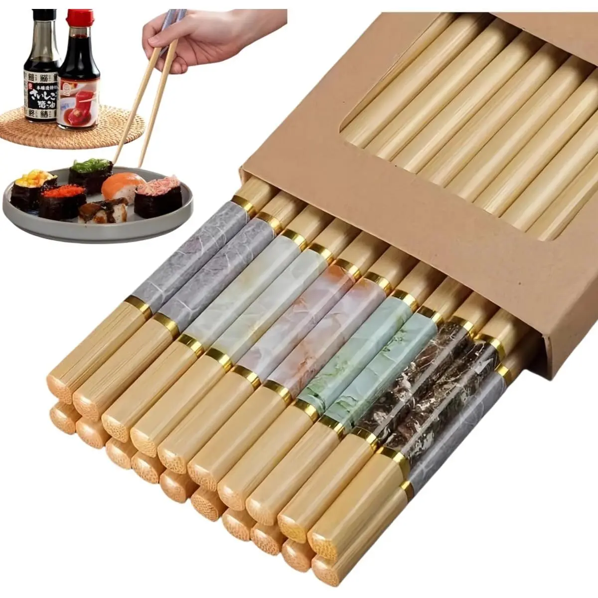 10 Pairs  Chopsticks  Cooking Chopsticks 9.45 inches Chop Sticks  Dishwasher Safe Non slip Korean ChopSticks  Set for Sushi & Ramen Lovers