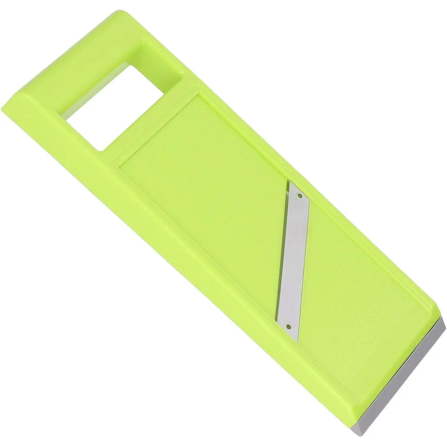 Vegetable Slicer, 4.25 x 10.8in Potato Slicer for Chips, Plastic Handheld Vegetable Chopper Kitchen Cutter with Stainless Steel Blades and Ergonomic Handle for Carrot