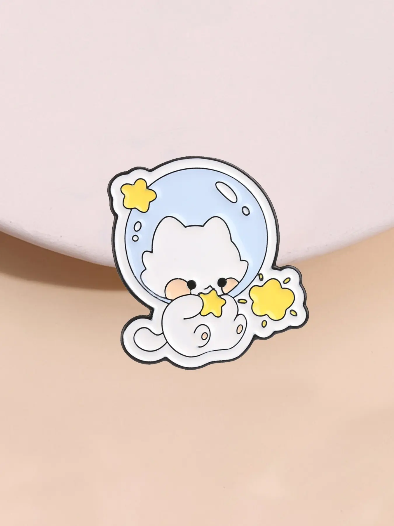 Cute Cartoon Astronaut Cat Enamel Brooch, Animal Alloy Badge, Fashion Accessory for All Seasons, Party Style Lapel Pin