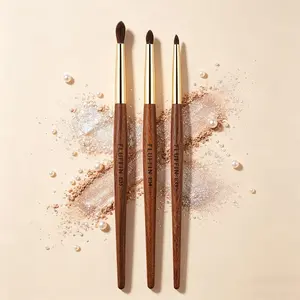 3pcs E33 E34 E35 Precise Crease Brush, Horse Hair Small Crease Blending, Eyeshadow Smudge Details, High-End Rosewood Copper Pipe Makeup Tool