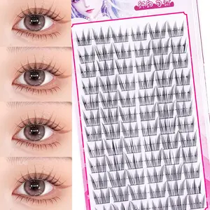 1 Box 72 PCS At-Home Salon Individual Lashes, Dynamic Feather Natural Look with Eyeliner Effect Band (Single Tray Only, Excludes Accessories), Perfect for Dates & Photoshoots