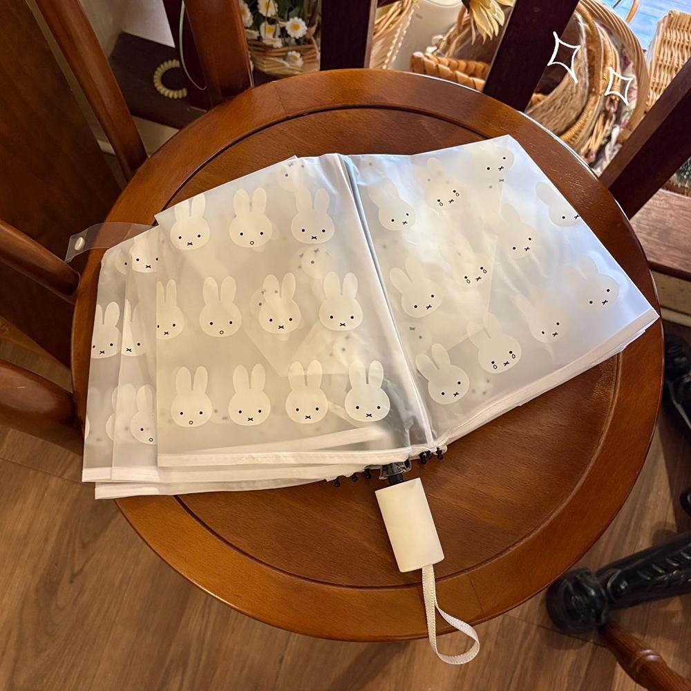 Kawaii Miffy Cute Fully Automatic Umbrella Cartoon Rabbit Printing Transparent Ins Style Foldable Portable Parasol Gir Gift