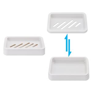 2PCS Draining Soap Dishes, Dishwashing Sponge Soap Holder with Water Tray, Keep The Place Dry, Easy to Clean Soap Cases, Suitable for Kitchen, Bathroom, Co