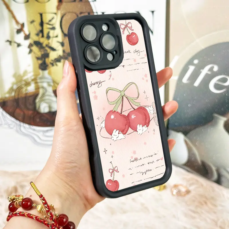 Cherry Bow Notes phone case artwork