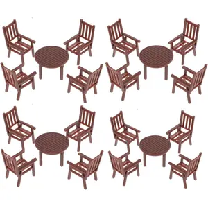 4Sets Miniature Dollhouse Furniture Set: Dollhouse Kitchen Table and Chairs Plastic Mini Dining Room Table Chair for Fairy Garden DIY Scene Kids Adults Miniature Doll House Accessories(1:50)fidget toys