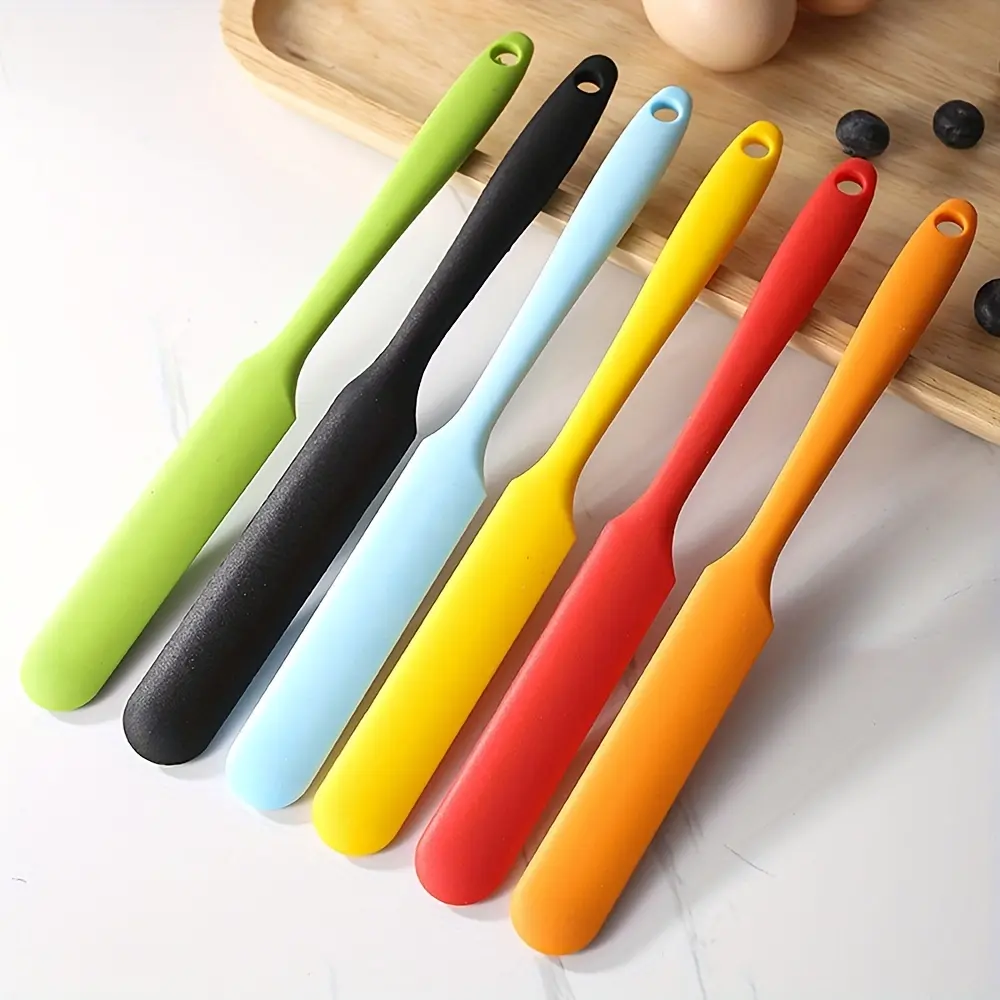Home Supplies 2-Piece Silicone Spatula Set - Heat-Resistant, Nonstick, Durable, Non-Toxic, Formaldehyde-Free Baking Scrapers for Cream, Batter, Random Macaron Colors, Disposable Tableware Set Compatible