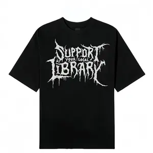 Death Gothic Print Support Your Local Library Style Lover T-Shirt Unisex Top Vintage Distressed