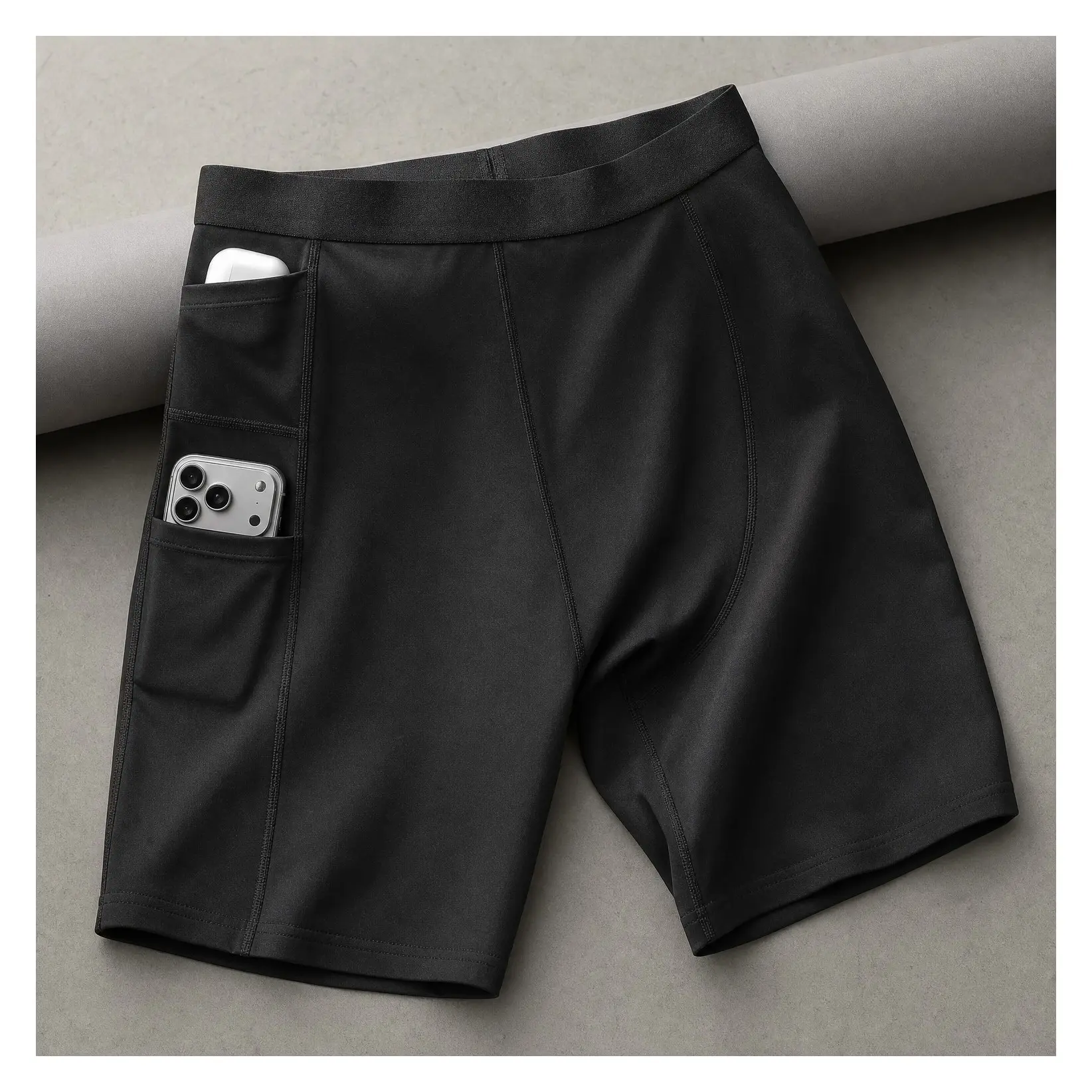 Men's Compression Shorts with 3 Pockets, Spandex Running Underwear, Compression Muscle Support, Moisture-Wicking Stretch, Phone/Keys/Earbuds Storage, for Gym & Athletic WorkoutsGift