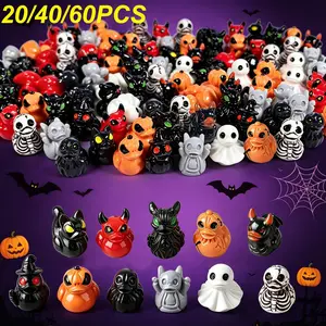 Mini Devil Ghost Skull Resin Ducks, Cute Spooky Desktop Decor, Creative Desktop Ornament, Mini Garden Ornament, Home Decor Ornament, Halloween Christmas Decoration, Party Gift, Decorative Piece