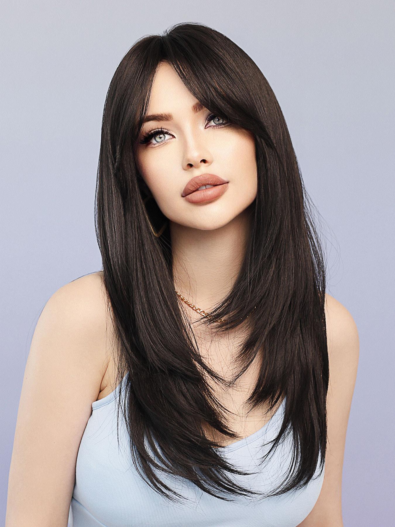 24 Inch Long Straight Synthetic Soft Hair without Bangs, Heat Resistant Wigs for Women, Natural Looking Full Wigs for Party, Daily Use, Daily Wear Wig, National Day Offers