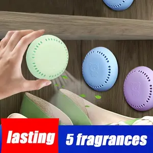 5-Scent Solid Air Freshener Deodorant - Cherry, Lemon, Lavender Fragrances, Long-Lasting Toilet Aromatherapy for Bedroom, Car, Home Care Supplies, Car Aroma Diffuser Gels & Blocks