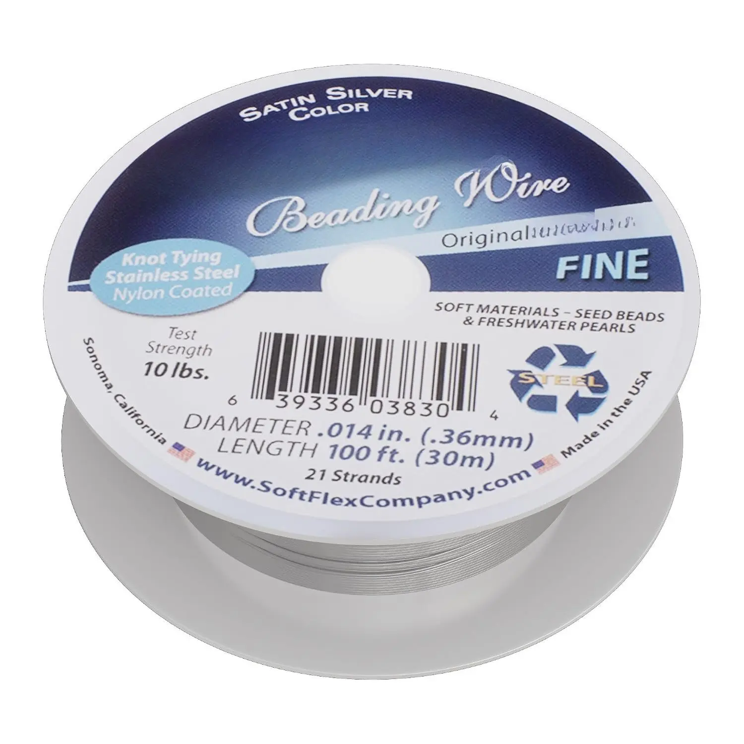 21 Strand Beading Wire - Fine 0.14 Diameter - 100  Design Wire