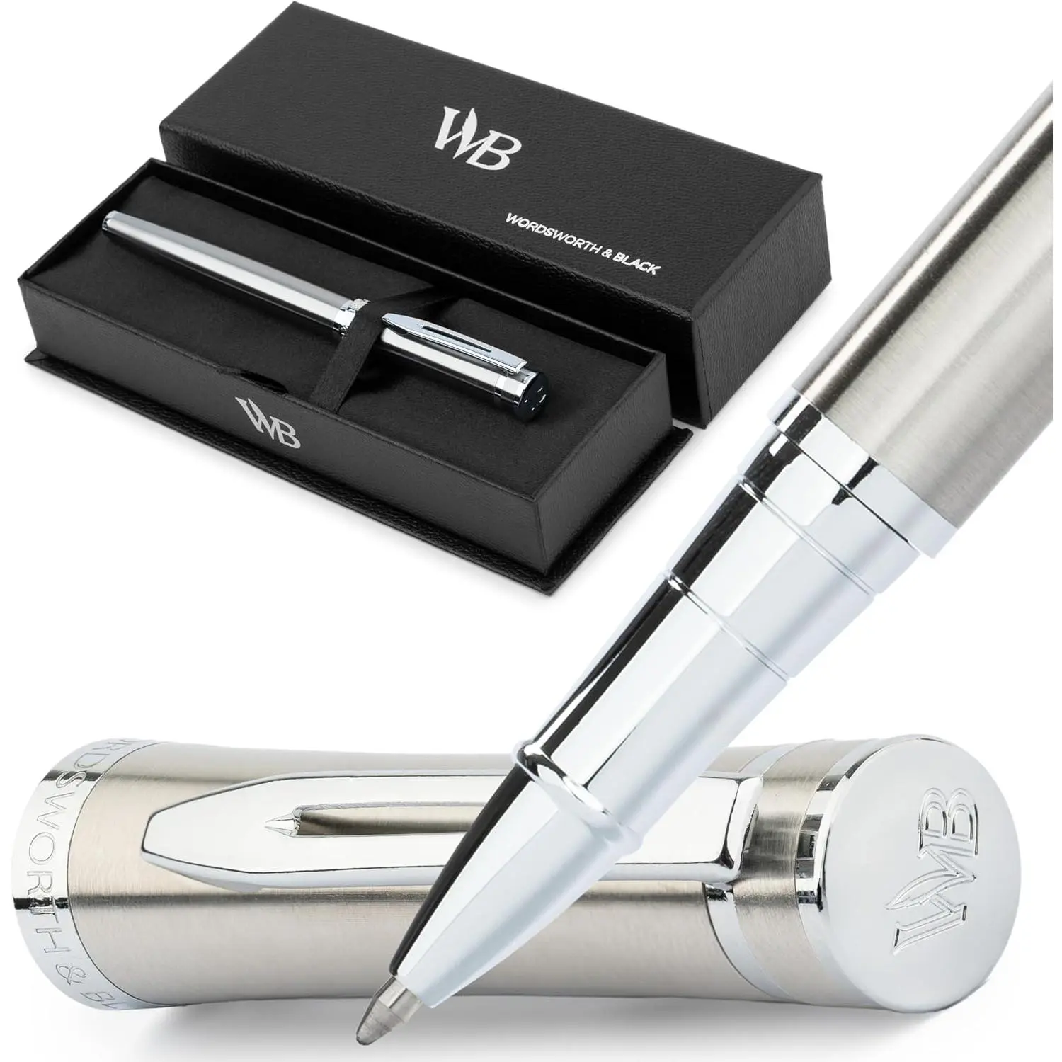 Luxury Refillable Rollerball  Pen for Writing, | Roller Ball for Men  Women, 24K  Finish, Lacquer Barrel, Nice Fancy Executive, Smooth Liquid Ink, Case + Refill Included