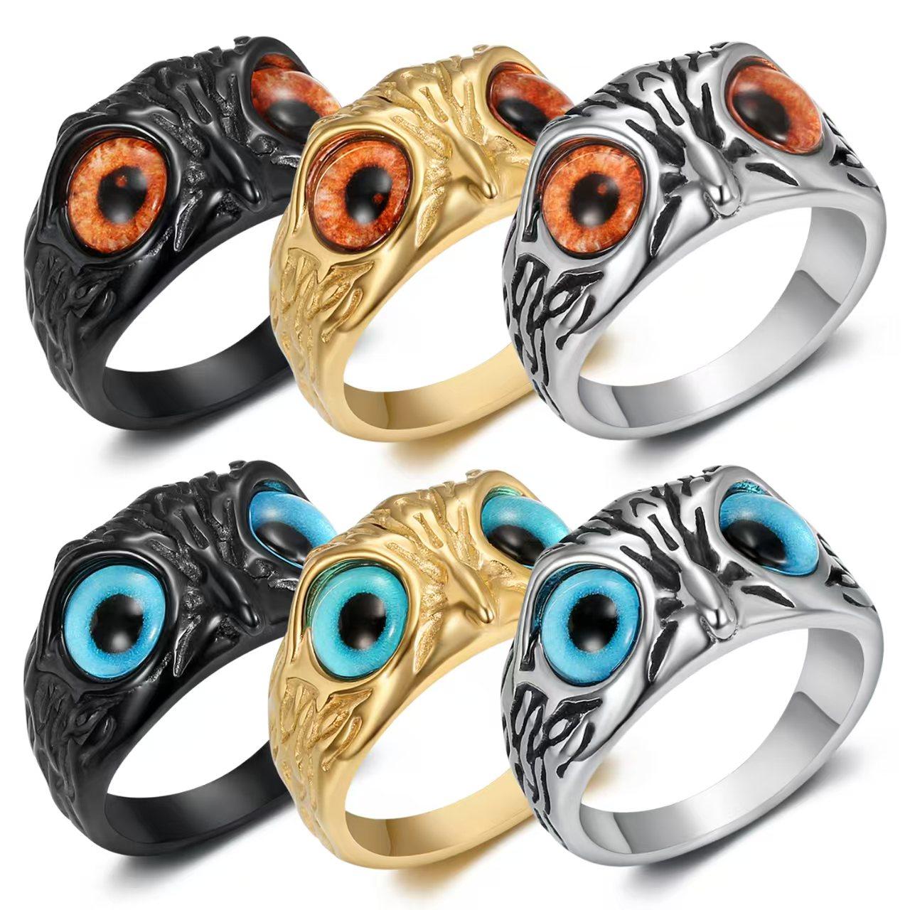 Fashionable Owl Ring, Stainless Steel Ring with Retro Hip-hop Punk Style, Everyday Jewelry, Party and Birthday Gifts