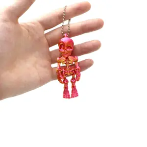 3D Printed Halloween Skull Keychain, Skeleton Figure Ornament, Fun Decorative Accessory, Perfect for Parties & Gifts