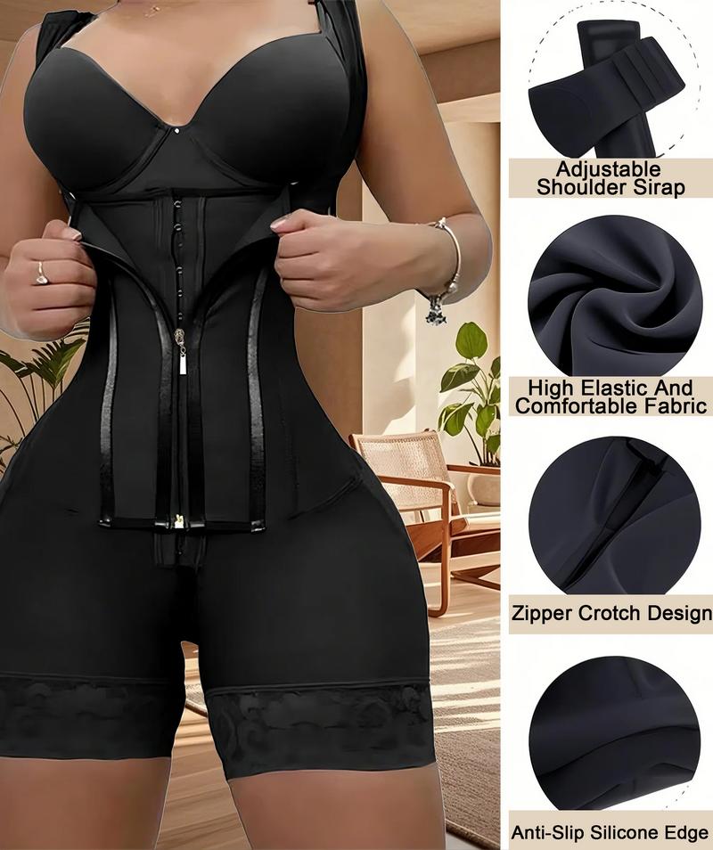 Women's Solid Color Zipper Corset ShapewearRomper,Tummy Control Shaper, Highwaist Girdle,Women's Shapewear for Daily Wear, Highwaist Girdle