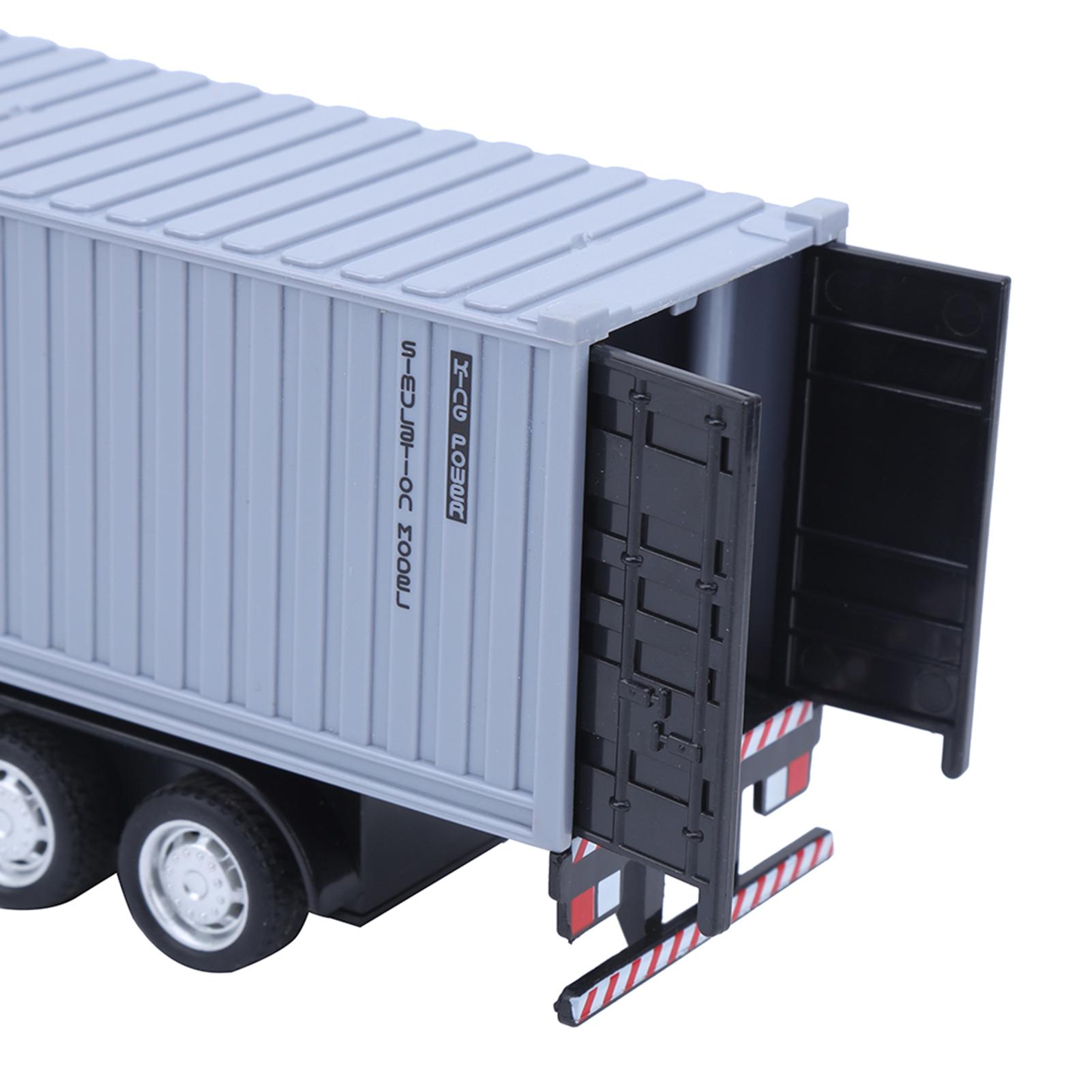 ZK20 1: 48 Alloy Container Truck Model Toy Highly Simulation Children Car Toys VehicleGray Container Truck Model