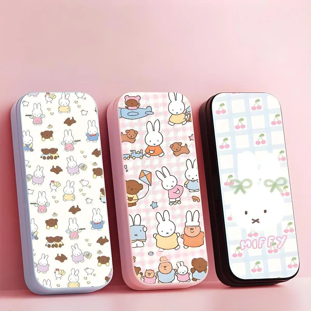 Kawaii Miffy Rabbit Stationery Box Cute Cartoon Large-capacity Pencil Case Ins Girlsh Stationery Box Desktop Storage Pencil Case